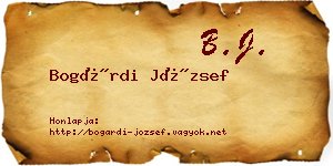 Bogárdi József névjegykártya