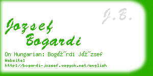 jozsef bogardi business card